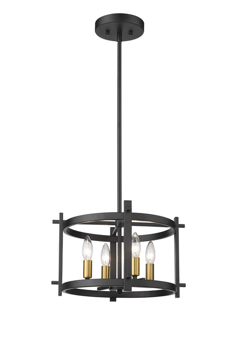 Round Semi Flush Mount Ceiling Light In Black Finish For Living Room Bedroom Kitchen And Hallway, Ultra Sleek Dope Chandelier With E12 Base, UL Listed