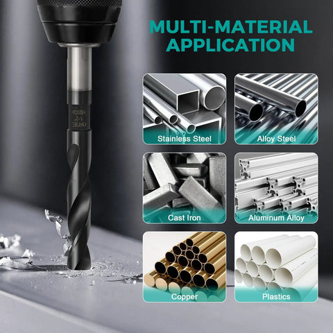 Five Eighth Inch Cobalt Drill Bit For Metal And Hardened Steel Built Tough For Pro Jobs Industrial Grade M35 Cobalt High Speed Steel With TiAlN Coating Three Flat Shank Half Inch Shank Six Inch Total Length Heat Resistant Durable Drill Bit drilling through metal