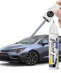 Celestite Gray Metallic Touch Up Paint For Toyota Corolla Scratches DIY Car Repair Kit with Easy Application in use on car.