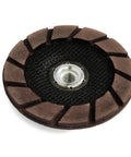 5 Inch Diamond Dry Grinding Wheel Ceramic Bond Cup Edge Polishing Disc For Concrete And Epoxy Floors With M14x50 Thread, close-up view.