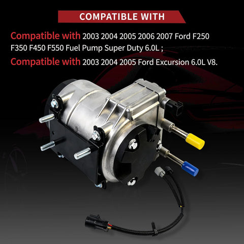 Drop-In Fuel Pump Assembly For Ford Super Duty F250 F350 F450 F550 And Excursion 2003 2007 6.0L V8 Replacement 6C3Z-9G282-C