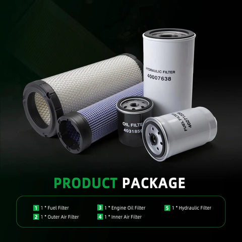 All In One Tractor Filter Kit For XG3140 Series Fuel Filter 40271228 Oil Filter 40318591 Outer Air 40007576 Inner Air 40049446 Hydraulic 40007638