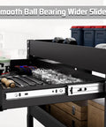 Close-up of a drawer on a Three Tier Rolling Tool Cart With Drawers, 400 Lb Capacity Heavy Duty Utility Cart On Wheels With Pegboard