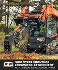 Skid Steer Fronthoe Attachment With 14 Inch Bucket And Bolt On Backhoe Thumb For Universal Quick Attach on Bobcat Loader