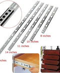Two Section Full Extension Drawer Slides Set 342mm Long And 17mm Wide Pair With Quick Release Detachable Latches in drawer installation