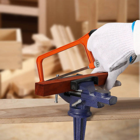 Heavy Duty Tough As Nails Three Inch Bench Vise Featuring A Rock Solid 360 Degree Rotating Base And Sure Grip Jaws for woodworking.