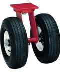 Heavy Duty 16 Inch Dual Wheel Pneumatic Swivel Plate Caster Built Tough With Four Eighty Eight Six Ply Tires for smooth movement.