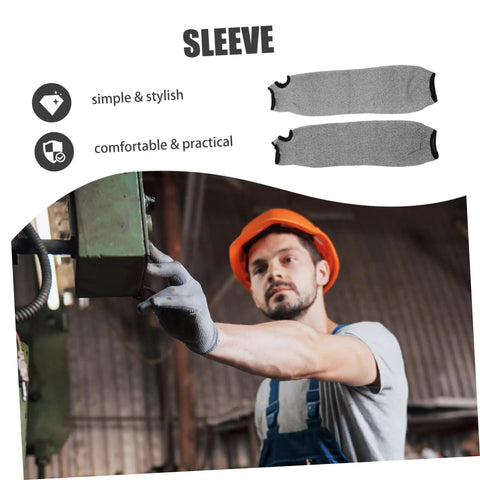 Badass Cut Resistant Arm Sleeves For Men And Women Slash Proof Forearm Guards Heavy Duty Welding Gardening Mechanic Work Gear Nitty Gritty Safety Protection worn by a man in work gear.
