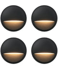 Low Voltage LED Deck Lights 4 Pack Screwless for Outdoor Steps and Railings, 2W Integrated LED Chips, Die Cast Aluminum, Black