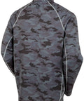 Back view of Allendale Men's Half Zip Performance Pullover with Thermal Protection in Magnesium Camo Charcoal pattern.