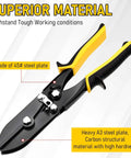 2-Piece 5-Blade Hand Crimper For Sheet Metal And Gutter, ergonomic grip, durable 45# and A3 steel plate material