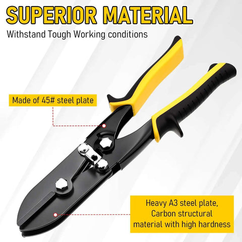 2-Piece 5-Blade Hand Crimper For Sheet Metal And Gutter, ergonomic grip, durable 45# and A3 steel plate material