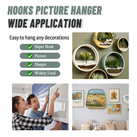30 Piece Heavy Duty Picture Hangers Drywall Hooks For Hanging Frames Decor Tool Free Wall Mounts For Shelves Mirrors Art Clocks Easy No Hassle Setup Rock Solid Grip
