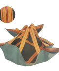 Heavy Duty Canvas Cargo Net For Pallet Lifting, Real Workhorse With Reinforced Handles, 1.2 To 1.5 Ton Capacity, Size 150x150 Cm, Durable Hanging Lifting Pad Net For Safe Hauling with close-up of reinforced handle stitching