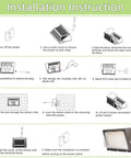 Installation instructions for 120W LED Wall Pack Light With Dusk To Dawn Sensor, showing step-by-step assembly guide.