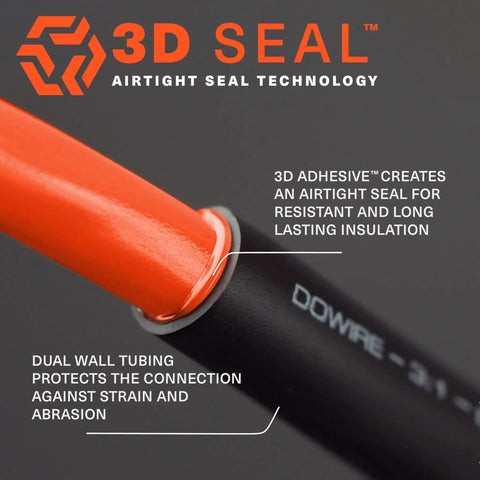 Must-Have Heat Shrink Tubing Kit 3:1 Adhesive Lined Waterproof Marine Grade Black highlighting dual wall tubing and airtight seal.