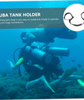 Hands Free Scuba Tank Strap Elastic Cylinder Band for Oxygen Tanks Practical Diving Accessory in underwater use.