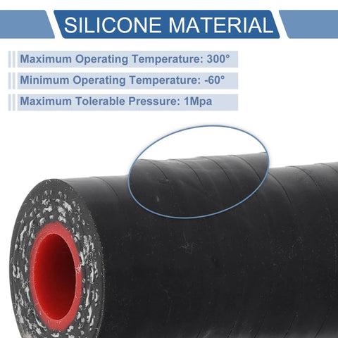 4-Ply Silicone Hose End Cap With Polyester Reinforcement For Coolant And Vacuum Lines, Five Sixteenth Inch Inner Diameter Eight Millimeter, Built For Hot Engine Temps, Black Outer With Red Inner, Turbo Bypass Valve Cap