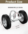 6 Inch Rolling Gate Wheel Carrier For Driveway Heavy Duty Steel Wheel With Rubber Wheel For Swing Or Sliding Gates