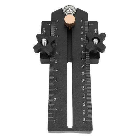 Pro Grade Thin Rip Table Saw Jig Guide Aluminum Body With Smooth Sliders For Accurate Repeats, top view