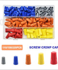 Ultimate Quick Wire Connector Kit With 110 158 Or 220 Pcs Screwless Terminal Blocks Offering Heavy Duty Nylon Housing And Strong Internal Springs For Super Secure Electrical Hookups That Are Easy To Install Anywhere You Need Reliability Without. 158 pcs screw crimp cap set in assorted colors