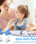 4 Pack Handy Mini Hole Punch Set 6mm Single Hole Punchers For Paper Cardstock family using punches at a table