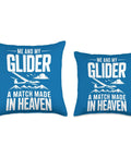 Funny Sailplane Pilot Throw Pillow For Glider Enthusiasts And Aviation Lovers featuring glider design and 'Me and My Glider' text.