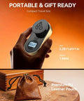 Pro-Grade Digital Cigar Hygrometer With 3-Probe Core Moisture Meter For Humidor Humidity And Ambient Sensing, Real-Time Cigar Moisture Readout, Ultra Precise, Easy To Read Display, Gold Finish in hand, 3.28×1.61×1 in