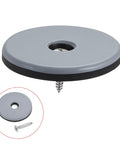 Hella Smooth Furniture Feet Sliders With Durable Screw In Chair Leg Protectors, 50mm grey round PTFE glide pad with screw.