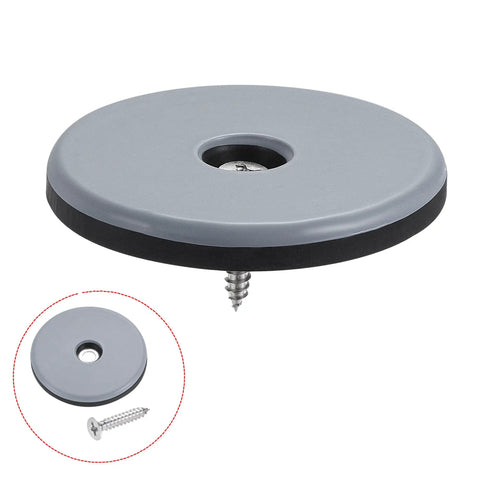 Hella Smooth Furniture Feet Sliders With Durable Screw In Chair Leg Protectors, 50mm grey round PTFE glide pad with screw.