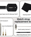 Watch Link Removal Kit 19 In 1 For Strap Length Adjustment At Home Diy Gear With Removal Tool Hammer Cleaning Cloth Spare Needle And User Manual