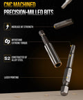 CNC machined precision-milled bits from 49 Piece S2 Steel Screwdriver Bit Set With Magnetic Driver