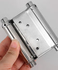 Stainless Steel Spring Door Hinges 3 Inch, 2 Pack Auto Close Double Swing Door Hardware for interior doors and fences, easy install