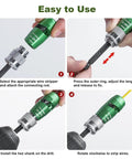 Instruction guide for the 8 In 1 Electrician Wire Stripper And Twister For Drill, 2026 Upgraded Tool For 6 To 14 AWG use.