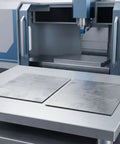 Two Piece Square Stainless Steel Sheet 100x100x2mm Flat Metal Plate Smooth Mill Finish For Industrial Fabrication DIY Projects on machine table.