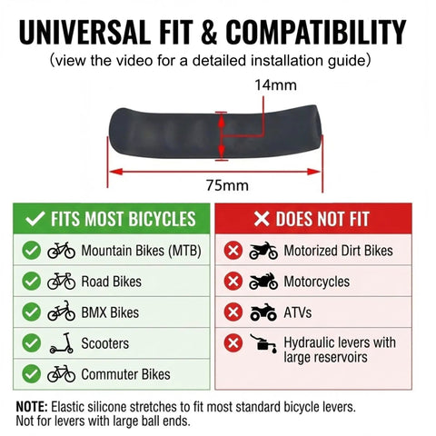 Anti Slip Shock Absorbing Brake Handle Sleeve universal fit chart