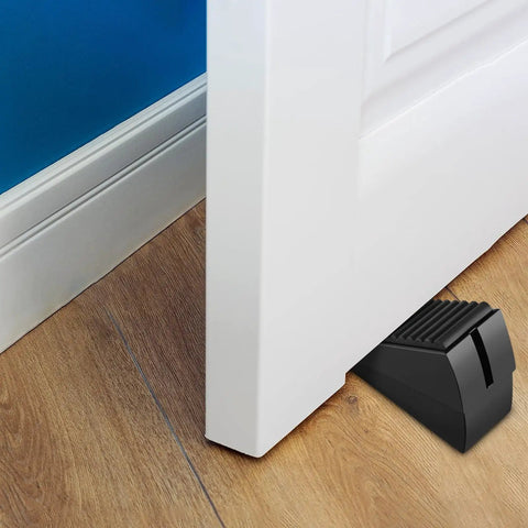 Heavy Duty Door Stopper Wedge With Non Slip Black Rubber Base Made Of Zinc Alloy Keeps Doors From Slamming And Protects Walls Adjustable Height