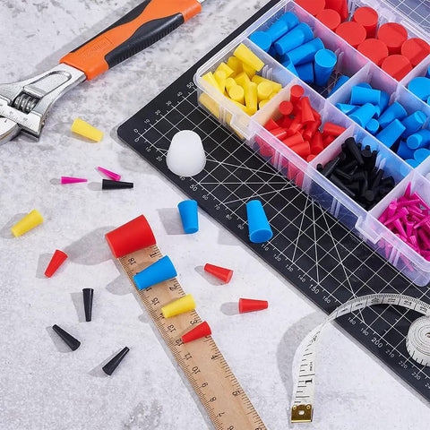 Super Rad 250 Piece Silicone Tapered Plug Assortment Kit With Nine Sizes From One Fifteenth Inch To One Inch Perfect For Coating And Painting Projects Plus A Snazzy Storage Box For Every DIYer And Pro, silicone plugs in organizer