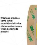 Adhesive Transfer Tape 467MP, Clear High Performance Acrylic 200MP, roll side view, 6 in x 5 yd, 58# kraft liner