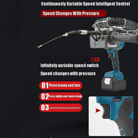 Professional Wire Tugger With Brushless Motor and Fast Speed for Tough Electrical Jobs showing speed control features and handle.