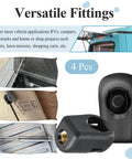 Ready To Roll And Install Straight Up 4 Piece M6 Female Thread Gas Spring Strut End Fittings With 10MM Ball Stud Sockets For Auto RV Cabinet Hardware Repair Work close-up on versatile fittings.