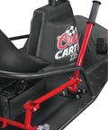 Close-up of Crazy Cart XL Drifting Ride On Toy With High Torque Chain Driven Motor showing patented steering and drift bar.