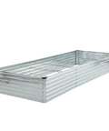 Heavy Duty Galvanized Raised Garden Bed Kit 12x4x1.5 Ft Outdoor Planter Box For Vegetables Flowers And Herbs Weather Resistant Metal Patio Garden Bed In Silver Finish, side view.