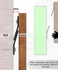Illustration of Heavy Duty 10 Inch French Cleat Hanger And Z Clip Picture Hanging Kit With 60 Lb Support showing wall installation.