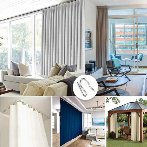 Heavy Duty Aluminum Sliding Barn Door Track System Five Feet Long in stylish living room with curtain setups.