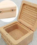 Open view of wooden box with hidden soft-close hinges, part of 10 Pack Mini Wooden Box Hinges With Hidden Soft Closure For Folding Boxes