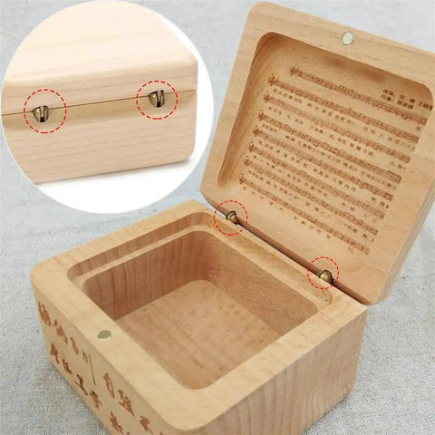 Open view of wooden box with hidden soft-close hinges, part of 10 Pack Mini Wooden Box Hinges With Hidden Soft Closure For Folding Boxes