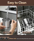 Barista Quality Milk Frother And Steamer 4 In 1 Electric Foam Maker With 24oz Detachable Stainless Jug in dishwasher and hand wash