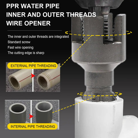 Heavy Duty Pipe Threading Tool Set With Internal And External Thread Openers Built To Last In Rugged Steel 2-Piece Kit