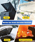 Beefy 20 Inch Stainless Gas Struts 80 Lb Marine Grade 2 Pack With Brackets in rain, briny, snow, high temperature environments